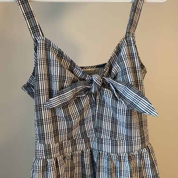 Checkered summer midi cotton dress - Picture 3 of 6